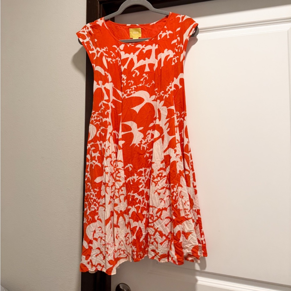 Anthropologie Maeve Indiga Small Orange Swing Dress